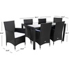 image:imageSAFAVIEH Outdoor Collection Ashwin NaturalWhite Cushion Faux Rattan Dining SetBlack  White