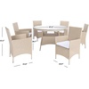 image:imageSAFAVIEH Outdoor Collection Challe NaturalWhite Dining Set PAT7702D3BXBeige  White