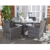 image:imageSAFAVIEH Outdoor Collection Challe NaturalWhite Dining Set PAT7702D3BXGrey Brown  White