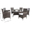 image:imageSAFAVIEH Outdoor Collection Challe NaturalWhite Dining Set PAT7702D3BXGrey Brown  White