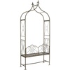 image:imageSAFAVIEH Outdoor Collection Eloise Victorian Antique Dark Green Wrought Iron Garden Arch ArborRustic Blue