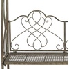 image:imageSAFAVIEH Outdoor Collection Eloise Victorian Antique Dark Green Wrought Iron Garden Arch ArborRustic Blue