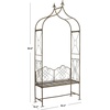 image:imageSAFAVIEH Outdoor Collection Eloise Victorian Antique Dark Green Wrought Iron Garden Arch ArborRustic Blue