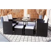 image:imageSAFAVIEH Outdoor Collection Enerson GreyGrey Cushion Wicker Dining SetBlackWhite