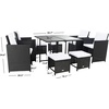 image:imageSAFAVIEH Outdoor Collection Enerson GreyGrey Cushion Wicker Dining SetBlackWhite