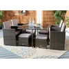 image:imageSAFAVIEH Outdoor Collection Enerson GreyGrey Cushion Wicker Dining SetGreyGrey