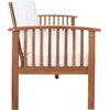 image:imageSAFAVIEH Outdoor Collection Finnick Grey Acacia WoodBeige Cushion Bench Fully AssembledNaturalBeige