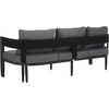 image:imageSAFAVIEH Outdoor Collection Viola Black amp Grey Curved Back 3Seater SofaBlackGrey