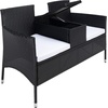 image:imageSAFAVIEH Outdoor Collection Viora NaturalWhite LoveseatBlackWhite