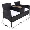 image:imageSAFAVIEH Outdoor Collection Viora NaturalWhite LoveseatBlackWhite