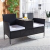 image:imageSAFAVIEH Outdoor Collection Viora NaturalWhite LoveseatBlackWhite