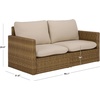 image:imageSAFAVIEH Outdoor Patio Furniture Collection  Emma Natural Rattan amp Taupe Cushion Sofa Modern Outdoor Seating PAT7564ANaturalTaupe