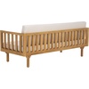 image:imageSAFAVIEH Outdoor Patio Furniture Collection  Napoli Brown amp Cream 3Seater Wooden Bench with Cushions Modern Slatted Design PAT6804AOakCream