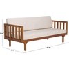 image:imageSAFAVIEH Outdoor Patio Furniture Collection  Napoli Brown amp Cream 3Seater Wooden Bench with Cushions Modern Slatted Design PAT6804ATeak BrownCream