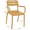 image:imageSAFAVIEH Outdoor Patio Furniture Collection  Sarah White Stacking Dining Armchair Set of 2 Fully Assembled Outdoor Chairs Modern Slatted Design WeatherResistant Patio Seating PAT4703CSET2Yellow