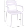 image:imageSAFAVIEH Outdoor Patio Furniture Collection  Sarah White Stacking Dining Armchair Set of 2 Fully Assembled Outdoor Chairs Modern Slatted Design WeatherResistant Patio Seating PAT4703CSET2White