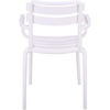 image:imageSAFAVIEH Outdoor Patio Furniture Collection  Sarah White Stacking Dining Armchair Set of 2 Fully Assembled Outdoor Chairs Modern Slatted Design WeatherResistant Patio Seating PAT4703CSET2White