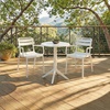 image:imageSAFAVIEH Outdoor Patio Furniture Collection  Sarah White Stacking Dining Armchair Set of 2 Fully Assembled Outdoor Chairs Modern Slatted Design WeatherResistant Patio Seating PAT4703CSET2White