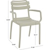 image:imageSAFAVIEH Outdoor Patio Furniture Collection  Sarah White Stacking Dining Armchair Set of 2 Fully Assembled Outdoor Chairs Modern Slatted Design WeatherResistant Patio Seating PAT4703CSET2Green