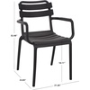 image:imageSAFAVIEH Outdoor Patio Furniture Collection  Sarah White Stacking Dining Armchair Set of 2 Fully Assembled Outdoor Chairs Modern Slatted Design WeatherResistant Patio Seating PAT4703CSET2Black