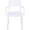 image:imageSAFAVIEH Outdoor Patio Furniture Collection  Sarah White Stacking Dining Armchair Set of 2 Fully Assembled Outdoor Chairs Modern Slatted Design WeatherResistant Patio Seating PAT4703CSET2White