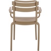 image:imageSAFAVIEH Outdoor Patio Furniture Collection  Sarah White Stacking Dining Armchair Set of 2 Fully Assembled Outdoor Chairs Modern Slatted Design WeatherResistant Patio Seating PAT4703CSET2Beige