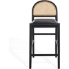 image:imageSAFAVIEH Couture Collection Laylie TanNatural Leather Solid Wood Rattan 26inch Seat Height Kitchen Island Breakfast Nook Counter Stool Fully AssembledBlack
