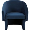 image:imageSAFAVIEH Couture Collection Susie Navy Velvet Barrel Back Accent Chair Fully AssembledNavy