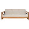 image:imageSAFAVIEH Couture Outdoor  Andros Sofa  Brown amp Beige  Brazilian Teak Wood  Slatted Design with Removable Cushions  Ideal for Patio Deck Porch Backyard 16 Seat Height CPT1010A