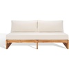 image:imageSAFAVIEH Couture Outdoor Collection Julianne NaturalBrown Teak Solid Wood Patio SofaNaturalBeige