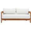 image:imageSAFAVIEH Couture Outdoor Patio Furniture Collection  Achilles Natural Teak amp White Patio Sofa Modern Outdoor Seating CPT1069AWhiteNatural Teak