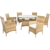 image:imageSAFAVIEH Outdoor Collection Challe NaturalWhite Dining Set PAT7702D3BXNatural  White