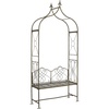 image:imageSAFAVIEH Outdoor Collection Eloise Victorian Antique Dark Green Wrought Iron Garden Arch ArborRustic Blue