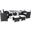 image:imageSAFAVIEH Outdoor Collection Enerson GreyGrey Cushion Wicker Dining SetBlackWhite