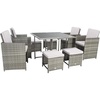 image:imageSAFAVIEH Outdoor Collection Enerson GreyGrey Cushion Wicker Dining SetGreyGrey