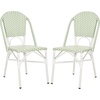 image:imageSAFAVIEH Outdoor Collection Oliver GreenWhite Bistro Chair Set of 2 Fully Assembled