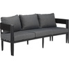 image:imageSAFAVIEH Outdoor Collection Viola Black amp Grey Curved Back 3Seater SofaBlackGrey
