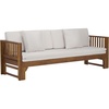 image:imageSAFAVIEH Outdoor Patio Furniture Collection  Napoli Oak Brown amp Cream Solid Wood Bench Convertible Daybed with Cushions Versatile Patio Seating PAT6805BTeak BrownCream