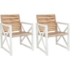 image:imageSafavieh Home Collection Irina Outdoor Arm Chair White and Oak Set of 2White  Oak