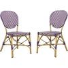 image:imageSafavieh PAT4010ASET2 Outdoor Collection Lisbeth Navy and White French Bistro Stacking Side ChairWhite