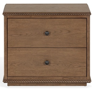 image:imageSAFAVIEH Couture  Octavian Rope Detail Nightstand  Brown Oak  2Drawer Storage  Fully Assembled Solid Wood  Ideal for Bedroom Guest Room 30 W x 18 D x 26 H SFV2233AWalnut