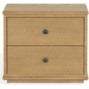 image:imageSAFAVIEH Couture  Octavian Rope Detail Nightstand  Brown Oak  2Drawer Storage  Fully Assembled Solid Wood  Ideal for Bedroom Guest Room 30 W x 18 D x 26 H SFV2233ABrown Oak