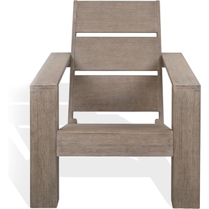image:imageSAFAVIEH Couture  Outdoor Coral Adirondack Chair  Grey Eucalyptus Solid Wood  Weather Resistant  Ideal for Patio Deck Backyard 19 Seat Height CPT1063AGrey