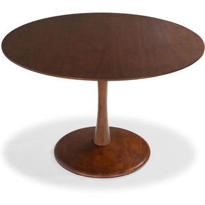 image:imageSAFAVIEH Couture Collection  Lisette Walnut Brown Round Pedestal Dining Table Modern Wood Design SFV4231AWalnut