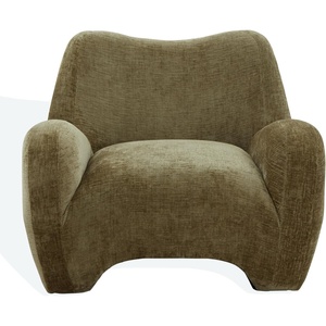 image:imageSAFAVIEH Couture Collection  Randal Olive Green Chenille Accent Chair Modern Sculptural Lounge Seating Fully Assembled SFV4878BOlive Green