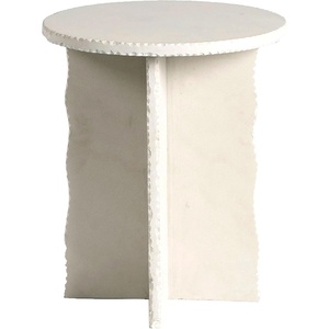 image:imageSAFAVIEH Couture Collection  Raybrook Stone Round Accent Table Fully Assembled Mint Sandstone Side Table SFV5785AOff White