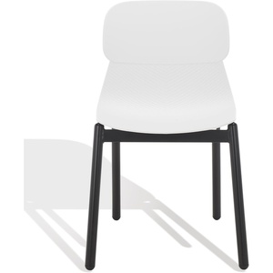 image:imageSAFAVIEH Couture Collection Abbie Retro Black Molded Plastic Dining Chair Set of 2WhiteBlack