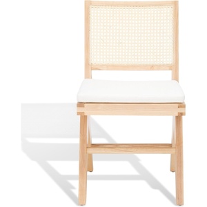 image:imageSAFAVIEH Couture Collection Colette Tropical Coastal BlackNatural Solid Wood Rattan Dining Chair Set of 2Natural