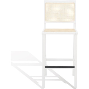 image:imageSAFAVIEH Couture Collection Hattie WalnutNatural French Cane Solid Wood Bar Stool Fully AssembledWhiteNatural