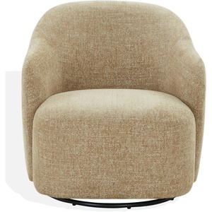 image:imageSAFAVIEH Couture Collection Peitra Oatmeal Boucle Accent Chair Fully AssembledLight Brown